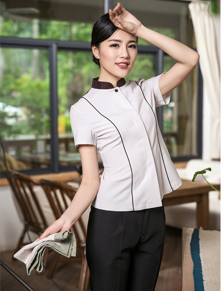 重慶定做高檔短袖服務(wù)員工